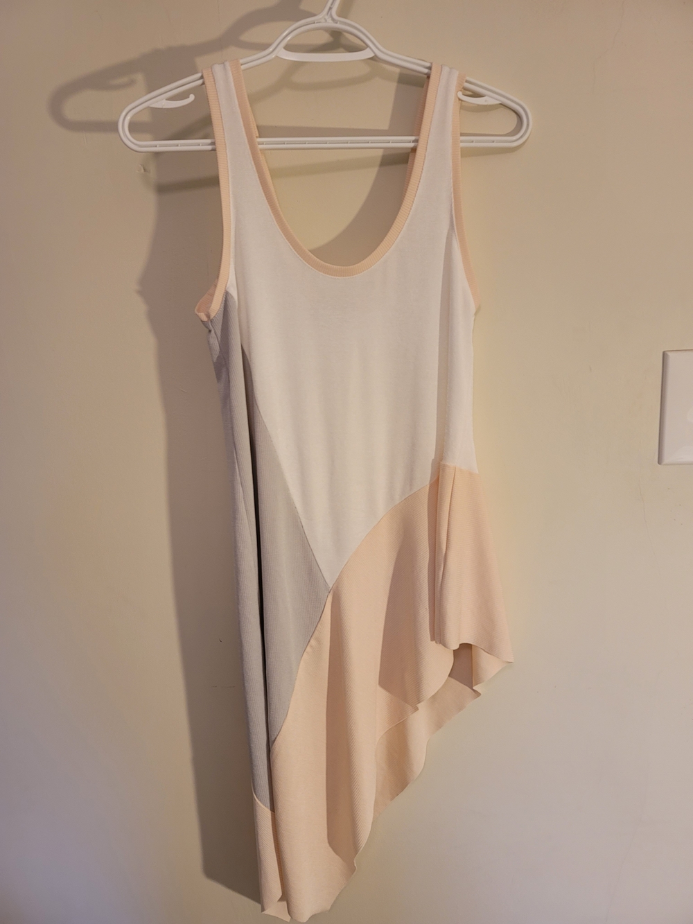 Zara Cream and Blush Ribbed Neck Tank